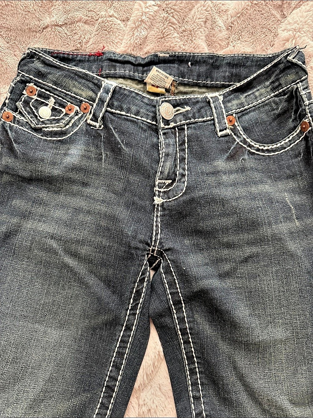 True Religion Super T Joey Buddha Bootcut Jeans Black Waist 30
